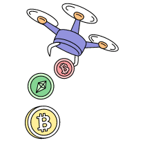 Airdrop Plane Drone Dropping Coins 1 Illustration from Bruxelles Set