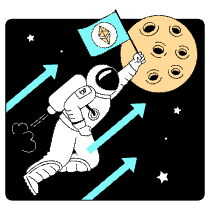 Astronaut Going To The Moon Illustration from London Set