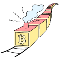 Blockchain Train Illustration from Bruxelles Set