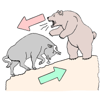 Bull Vs Bear Market Illustration from Bruxelles Set