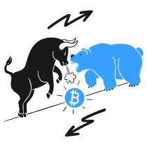 Bull Vs Bear Market Illustration from Brooklyn Set