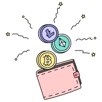 Cryptowallets Showing Cryptocurrencies Illustration from Bruxelles Set