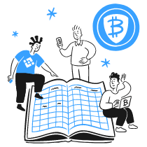 Decentralized Finance Open Ledger Book Illustration from Brooklyn Set