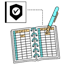 Decentralized Finance Open Ledger Book Protective Circle Illustration from London Set