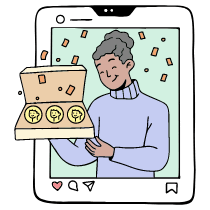 Influencer Giving Social Token Illustration from Bruxelles Set