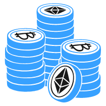 Stack Of Cryptocoins Tokens Illustration from Brooklyn Set