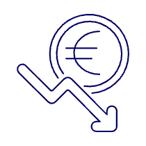 Euro Decreasing Illustration from UX Line Set