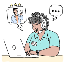 Customer Service Support Listening To Feedback From Users And Customers Illustration from Bruxelles Set