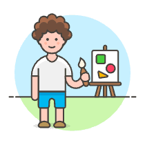 Artist Painting 5 Illustration from UX Colors Set