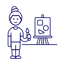 Artist Painting 6 Illustration from UX Line Set