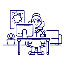 Designer Office 1 2 Illustration from UX Line Set