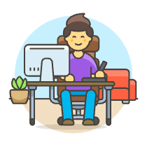 Designer Office 1 3 Illustration from UX Colors Set
