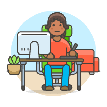 Designer Office 1 4 Illustration from UX Colors Set