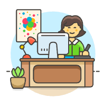Designer Office 2 3 Illustration from UX Colors Set