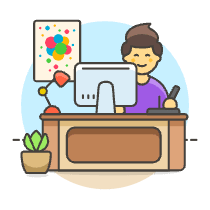 Designer Office 2 5 Illustration from UX Colors Set