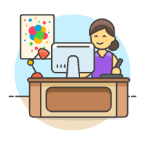 Designer Office 3 2 Illustration from UX Colors Set