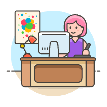 Designer Office 3 5 Illustration from UX Colors Set