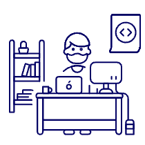 Coding Workstation 1 Illustration from UX Line Set