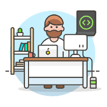 Coding Workstation 1 Illustration from UX Colors Set