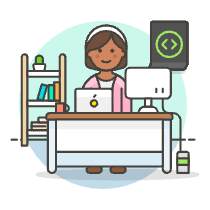 Coding Workstation 2 Illustration from UX Colors Set