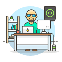Coding Workstation 3 Illustration from UX Colors Set