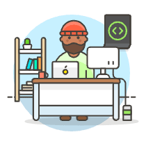 Coding Workstation 4 Illustration from UX Colors Set