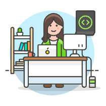 Coding Workstation 5 Illustration from UX Colors Set