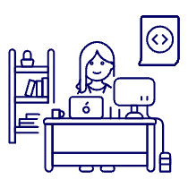 Coding Workstation 5 Illustration from UX Line Set