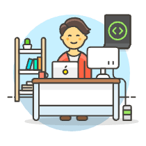 Coding Workstation 6 Illustration from UX Colors Set