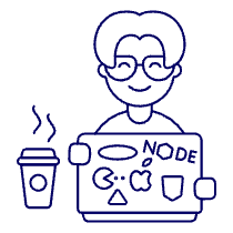 Geek Coding 1 Illustration from UX Line Set