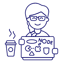 Geek Coding 4 Illustration from UX Line Set