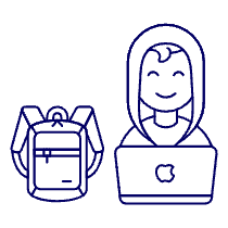 Hacker Backpack 1 Illustration from UX Line Set