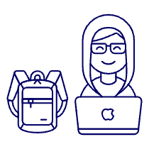 Hacker Backpack 4 Illustration from UX Line Set