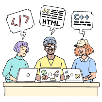 Development Team Coding Illustration from Bruxelles Set