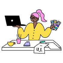 Designer Working Illustration from Dhaka Set