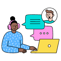 Digital Service Call Center Illustration from Dhaka Set