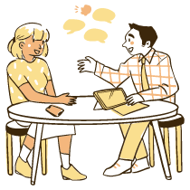 Conversation Businessman Customer Illustration from Djakarta Set
