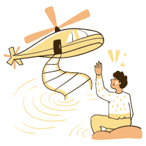 Helicopter Rescuring 2 Illustration from Djakarta Set