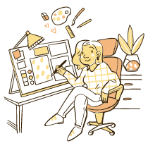 Designer Working 1 illustration - Free transparent PNG, SVG. No sign up needed.