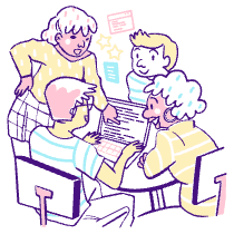 Team Coding Illustration from Free illustrations Set