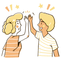 High Five Illustration from Djakarta Set