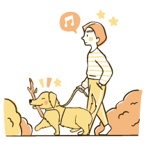 Walking A Dog Illustration from Djakarta Set