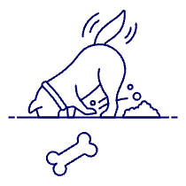 Dog Digging Illustration from UX Line Set