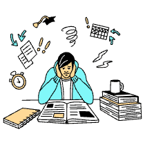 Education Student Exhausted Illustration from London Set
