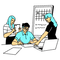 Education Student Group Project Illustration from London Set