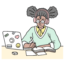 Education Student Studying Illustration from Bruxelles Set
