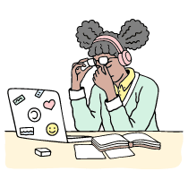 Education Student Tired Illustration from Bruxelles Set