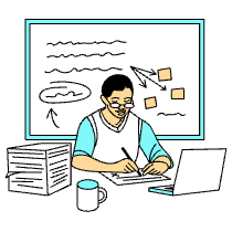 Education Teacher Grading Illustration from London Set