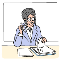 Education Teacher Grading Papers Projects Illustration from Bruxelles Set