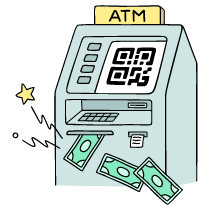 Card Less Withdrawal Illustration from Bruxelles Set